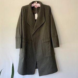 NWT Renamed Oversized Trench Coat In Olive Green (Sz Small)